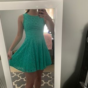 Teal Lace Dress